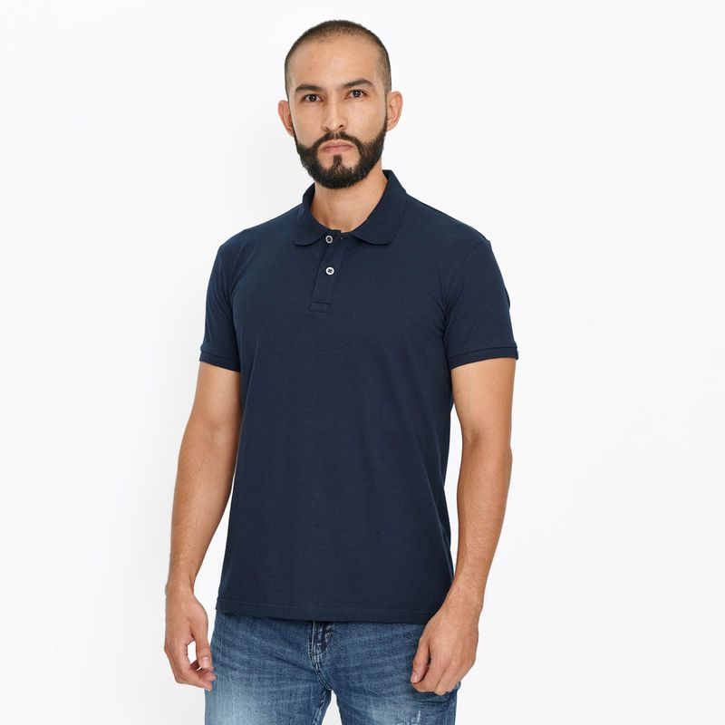 POLO SLIM COLOR AZUL OSCURO PARA HOMBRE QUEST