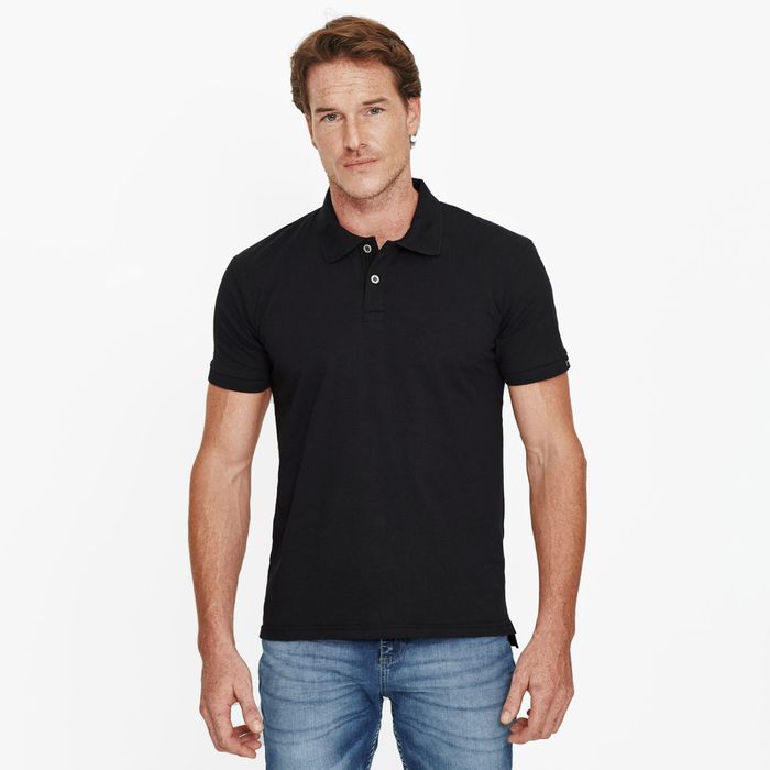 Polo Slim Color Negro Para Hombre