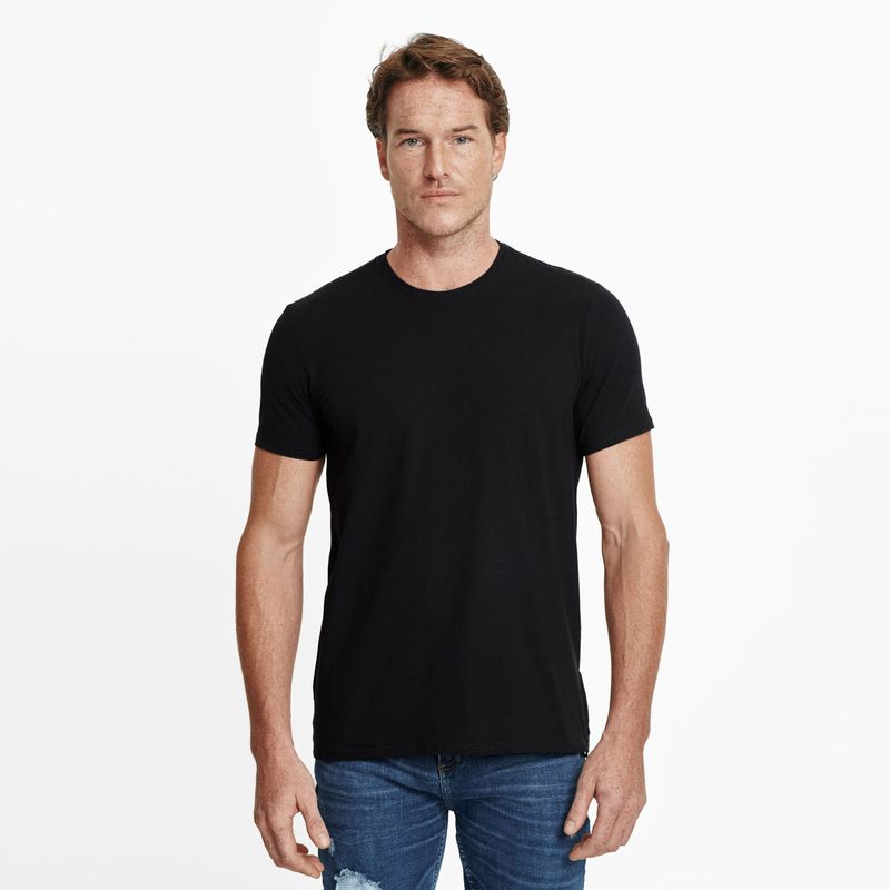 CAMISETA SLIM MANGA CORTA COLOR NEGRO PARA HOMBRE QUEST