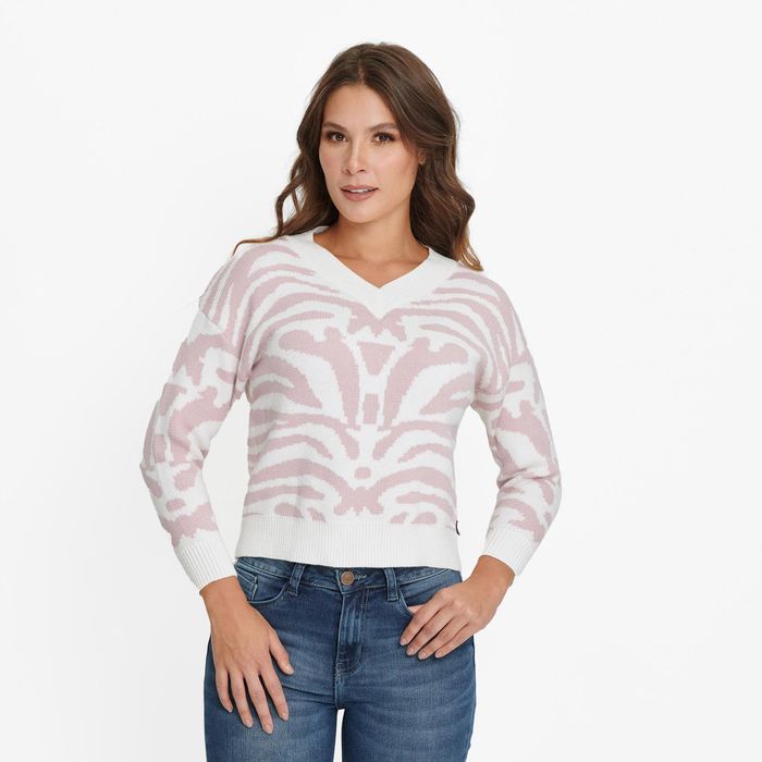 Sweater Cerrado Color Violeta ice Para Mujer