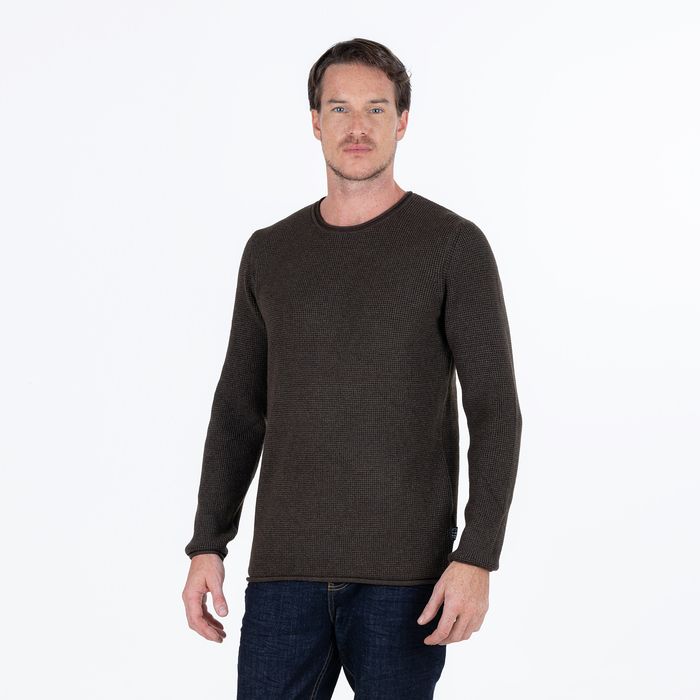 Sweater Cerrado Color Gris Oscuro Para Hombre
