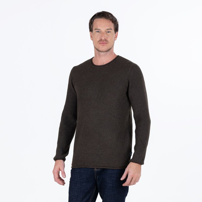 SWEATER CERRADO COLOR GRIS OSCURO PARA HOMBRE QUEST