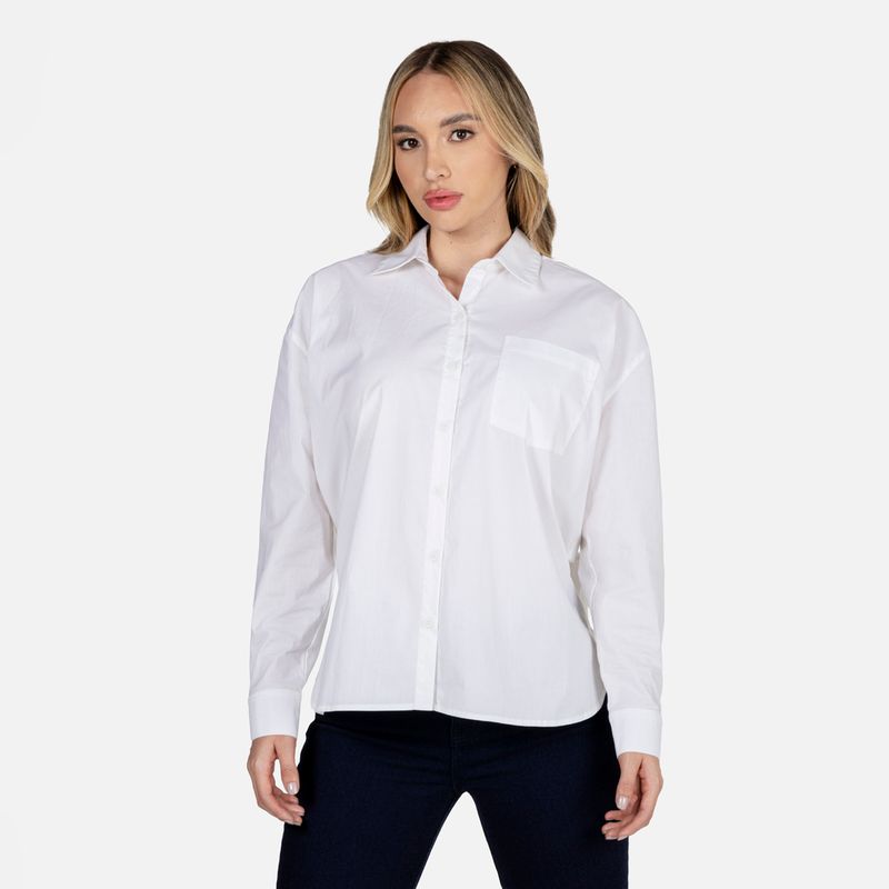 Camisa blanca manga larga para mujer on sale