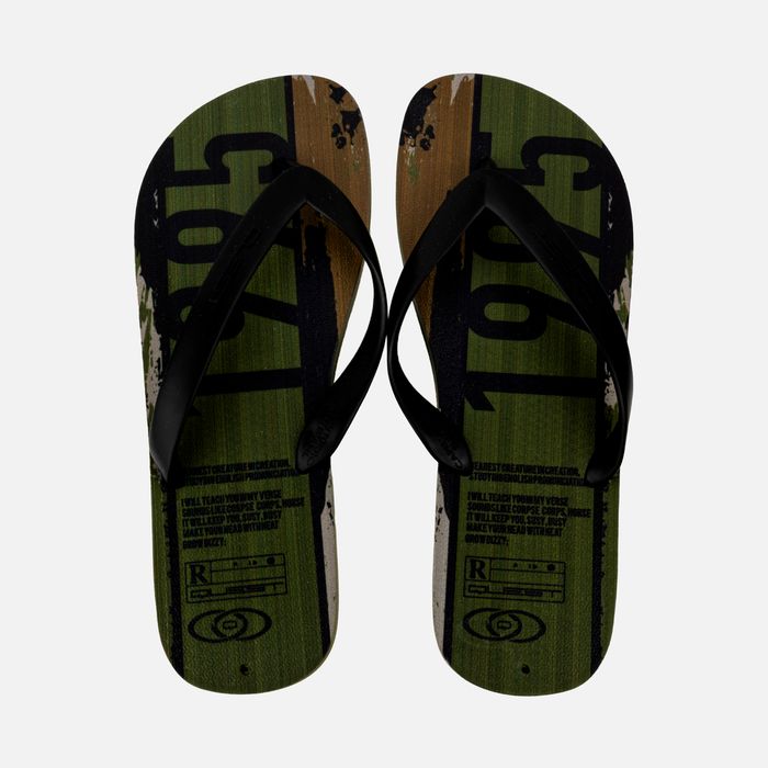 Sandalias Tres Puntadas Color Verde Militar Para Hombre