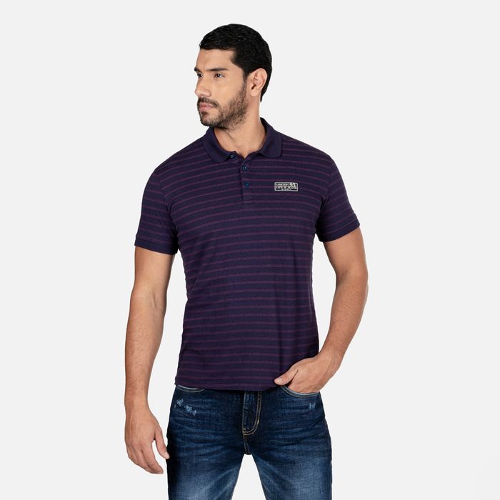 Polo Manga Corta Color Azul Oscuro Para Hombre