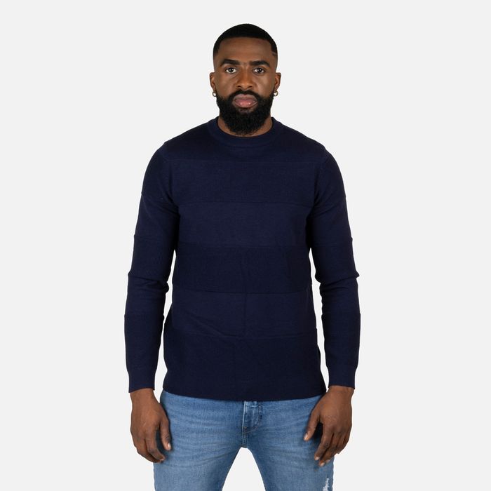 Sweater Cerrado Color Azul Oscuro Para Hombre