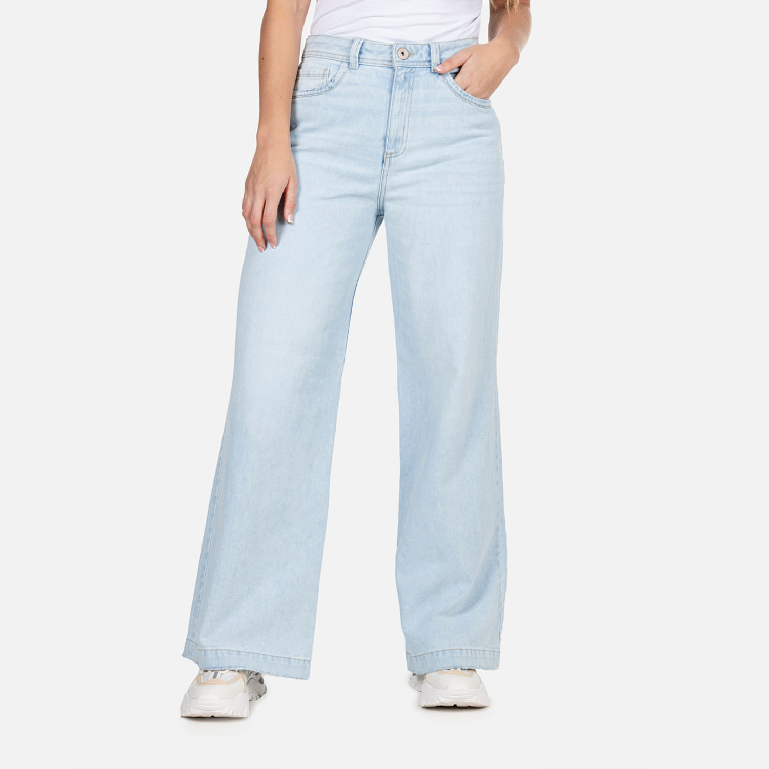 Pantalón jean para mujer - azul claro (ilusion collection)