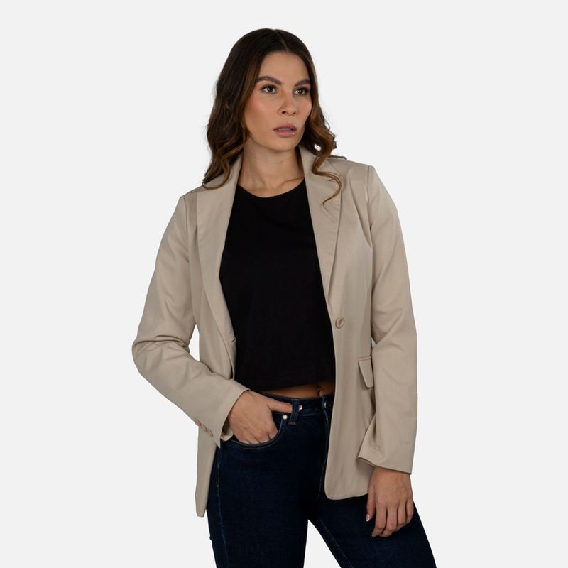 CHAQUETA BLAZER COLOR ARENA PARA MUJER QUEST