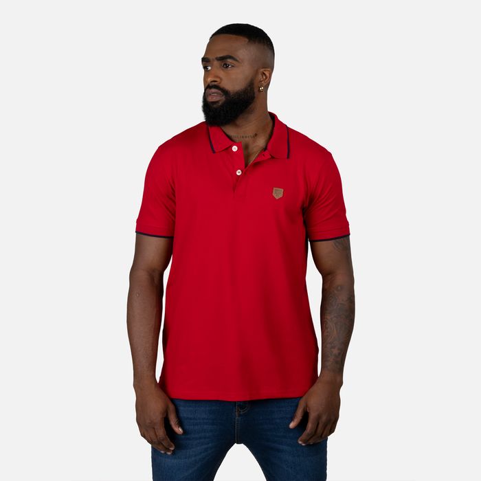 Polo Manga Corta Color Rojo Para Hombre