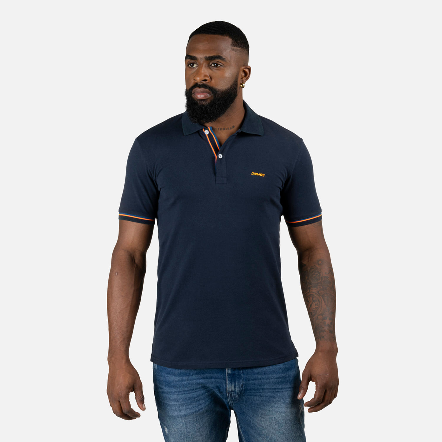 Polo azul hombre sale