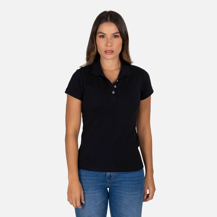 Polo Slim Color Negro Para Mujer