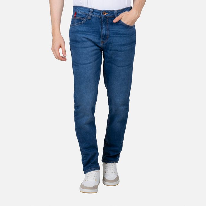 Jean Slim Color Azul medio medio Para Hombre