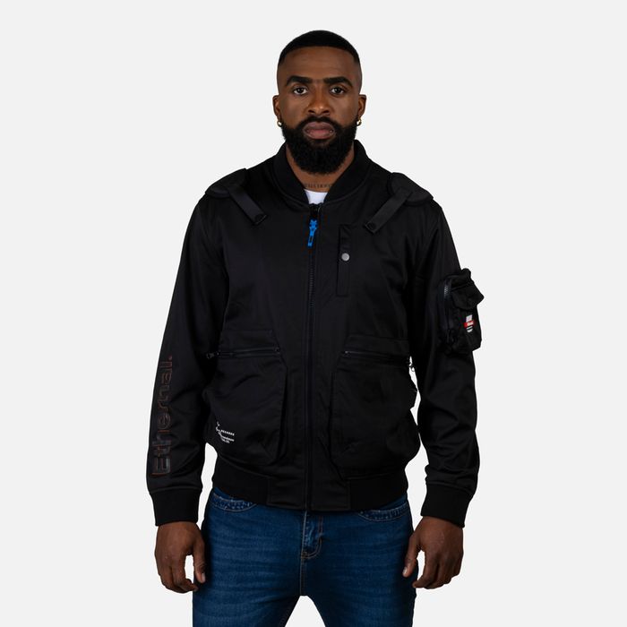 Chaqueta Bomber Color Negro Para Hombre