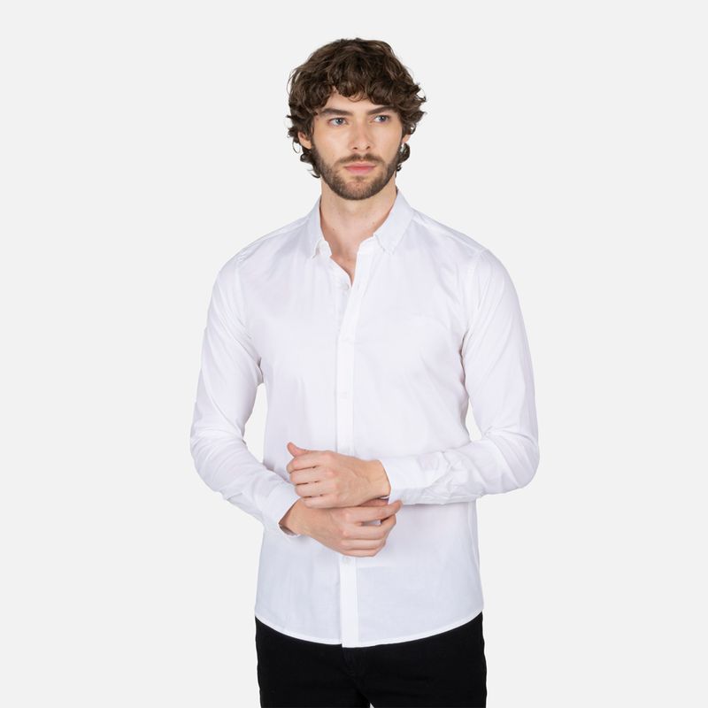 Camisas blancas para hombre manga larga online