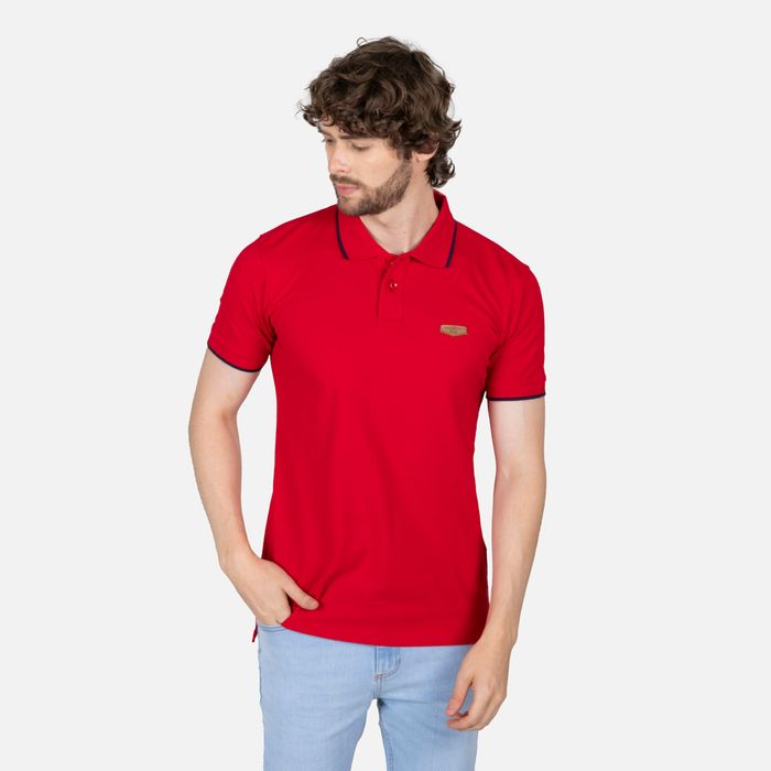 Polo Tipping Color Rojo Para Hombre