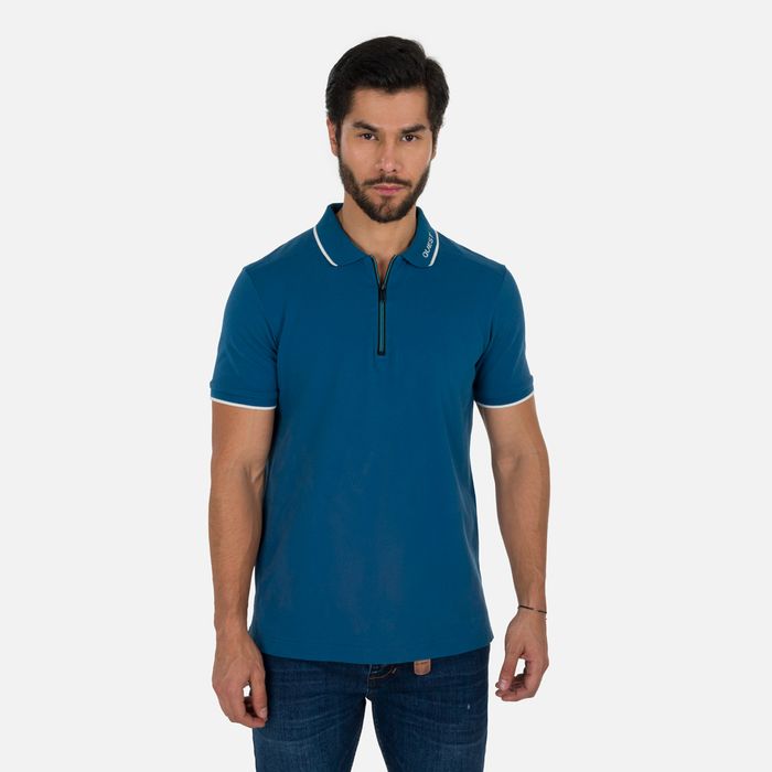 Polo Manga Corta Color Azul Rey Empolvado Para Hombre