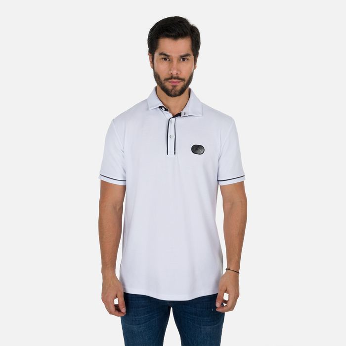 Polo Manga Corta Color Blanco Para Hombre