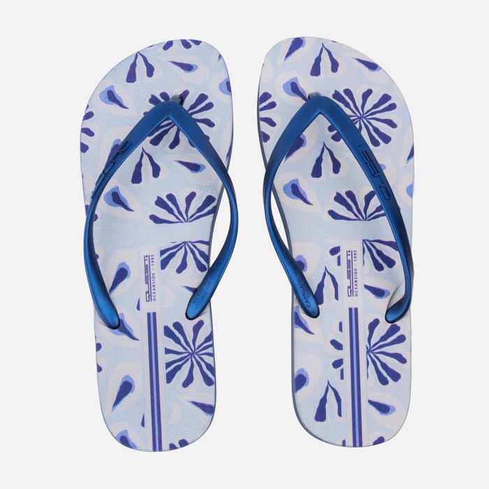 Sandalias Tres Puntadas Color Blanco Azul Para Mujer