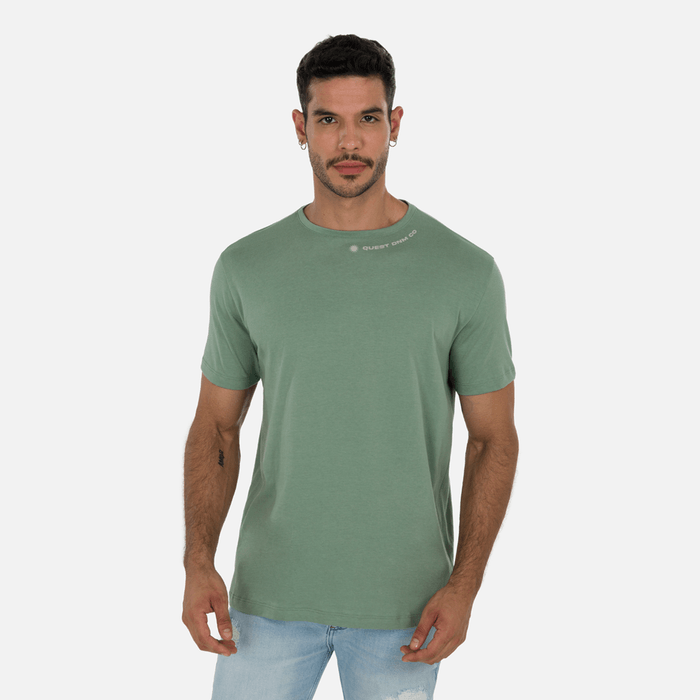 Camiseta Estampado Localizado Color Verde Oil Para Hombre