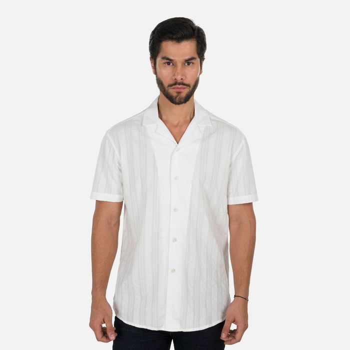 Camisa Manga Corta Color Blanco Para Hombre