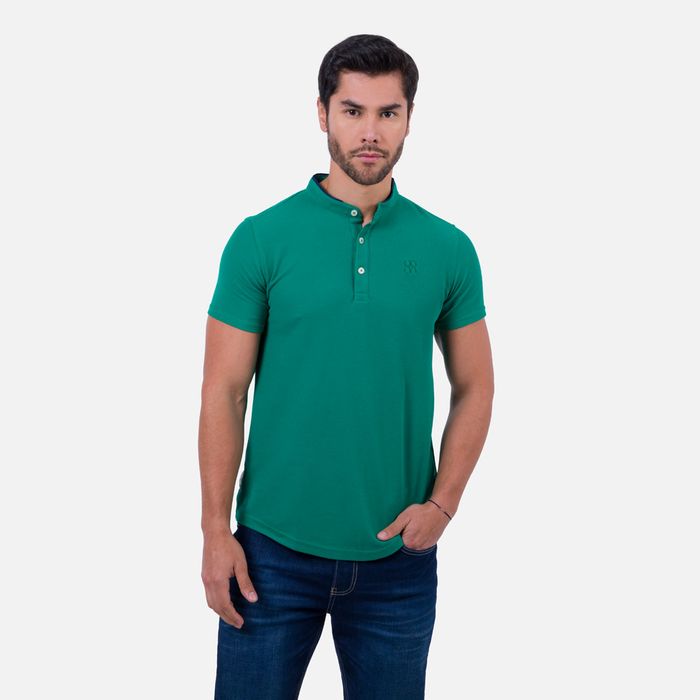 Polo Manga Corta Color Verde Ultramarino Para Hombre