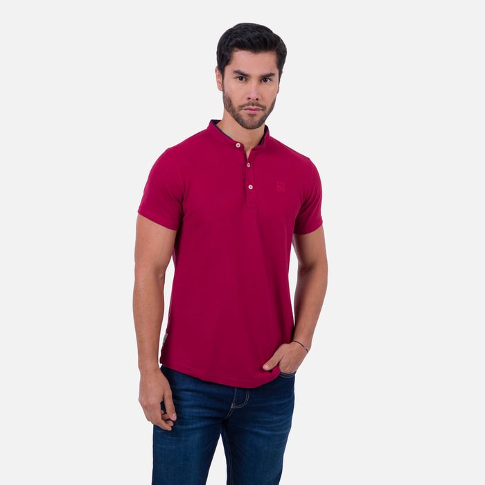 Polo Manga Corta Color Rojo Piedra Para Hombre