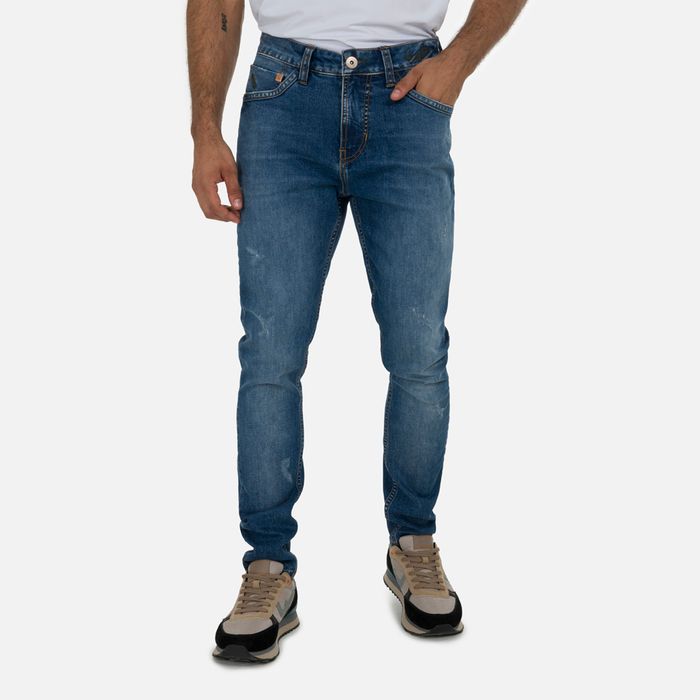 Jean Skinny Color Azul Claro Para Hombre