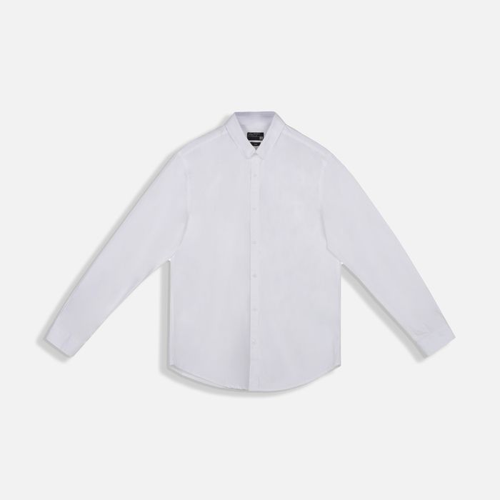 Camisa Manga Larga Color Blanco Para Hombre