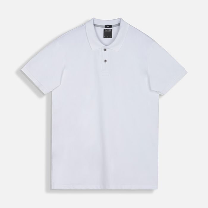 Polo Manga Corta Color Blanco Blanco Para Hombre
