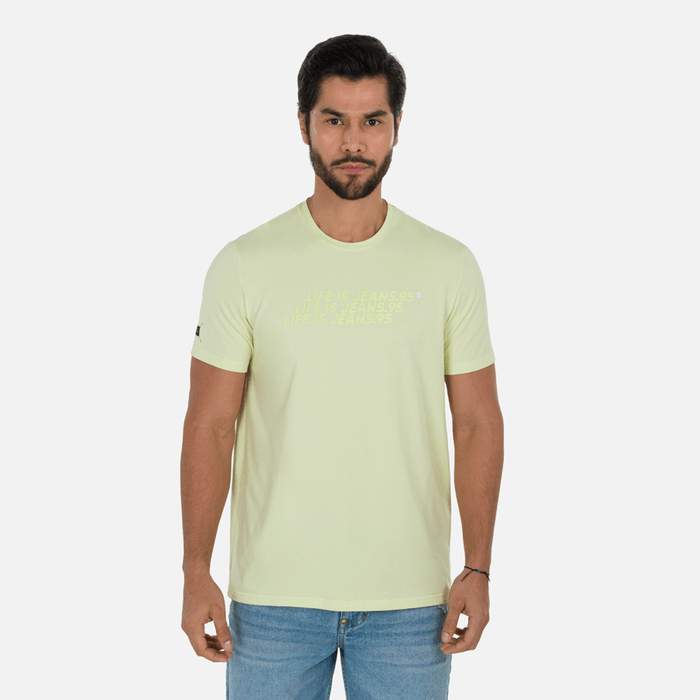 Camiseta Premium Manga Corta Color Luminary Green Para Hombre