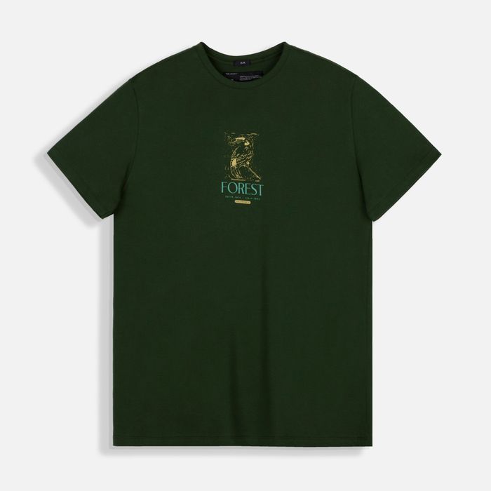 Camiseta Estampado Localizado Color Hunter Green Para Hombre