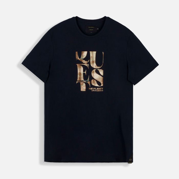 Camiseta Premium Manga Corta Color Azul Noche Para Hombre