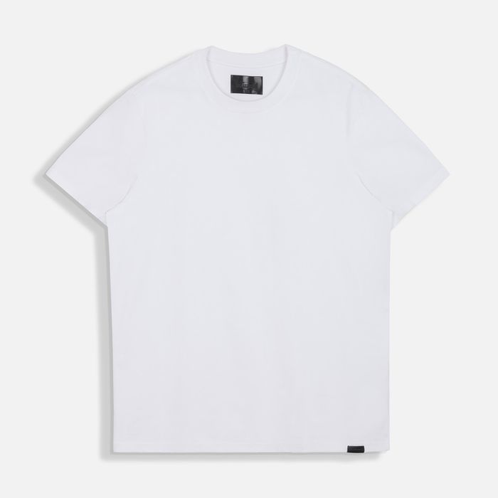 Camiseta Premium Manga Corta Color Blanco Blanco Para Hombre
