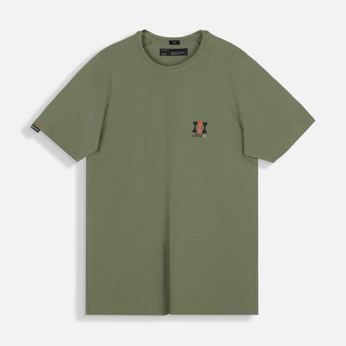 Camiseta Manga Corta Color Verde Oil Para Hombre