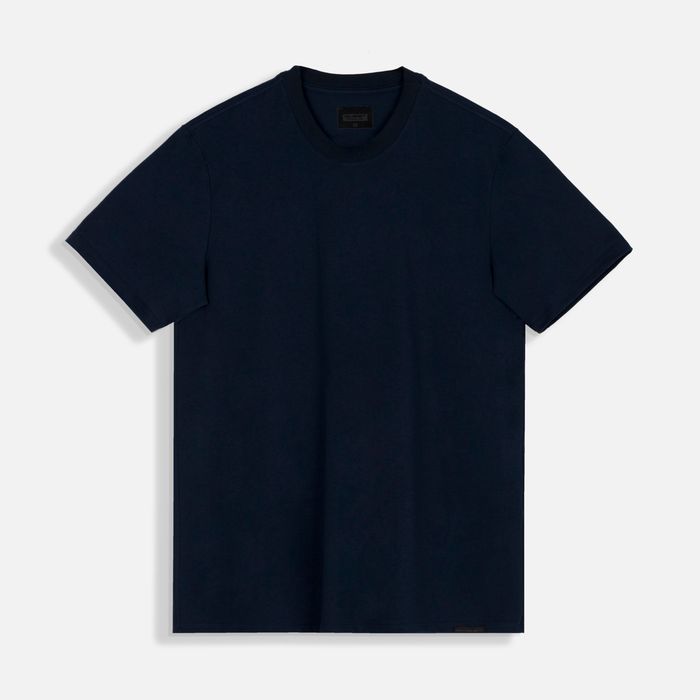 Camiseta Premium Manga Corta Color Azul Oscuro Para Hombre