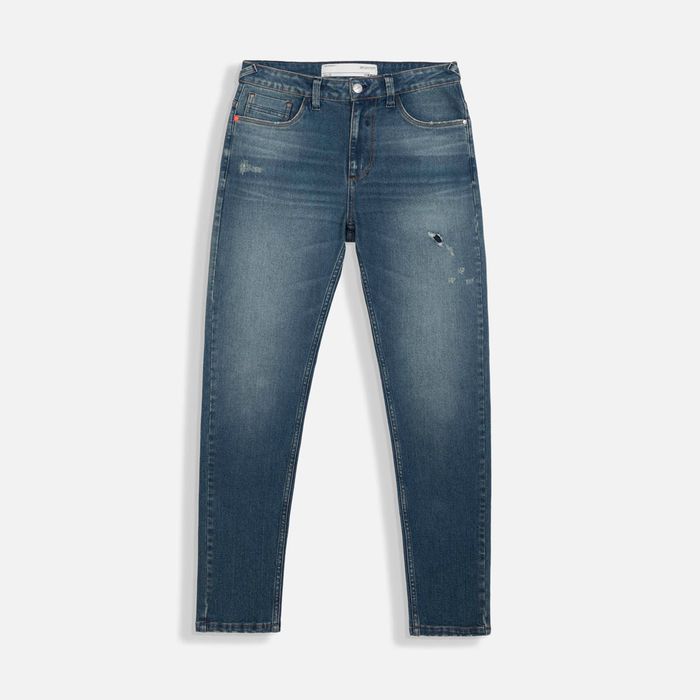 Jean Slim Color Azul Medio Para Hombre