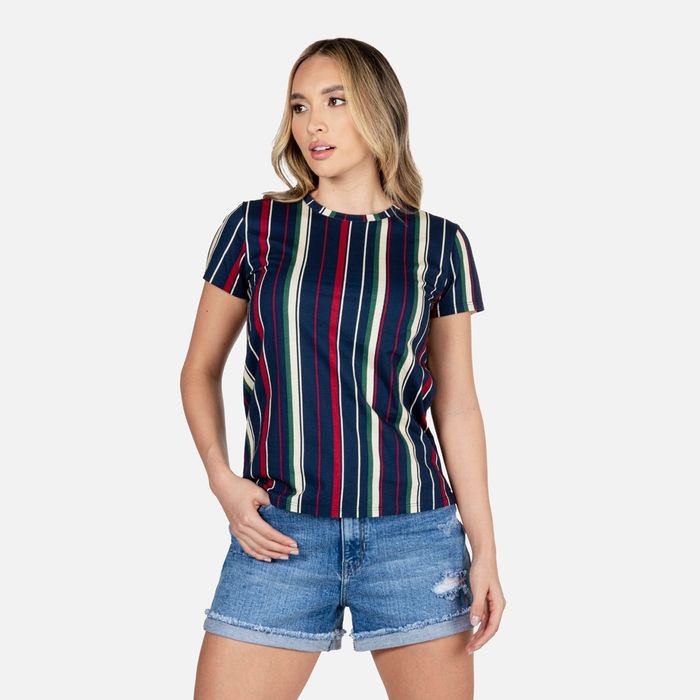 Camiseta Estampado Full Area Color Azul Profundo Para Mujer