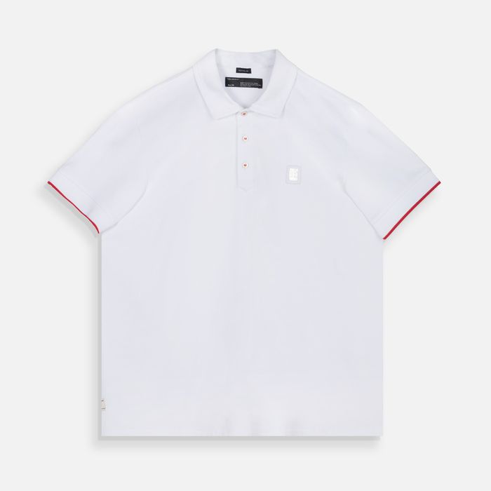 Polo Manga Corta Color Blanco Blanco Para Hombre