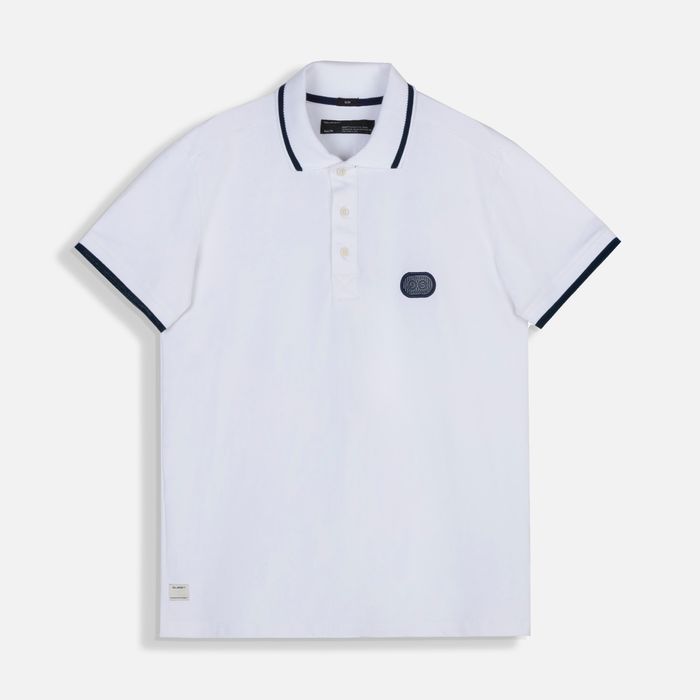 Polo Manga Corta Color Blanco Blanco Para Hombre