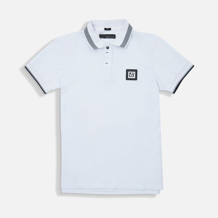 Polo Manga Corta Color Blanco Para Hombre