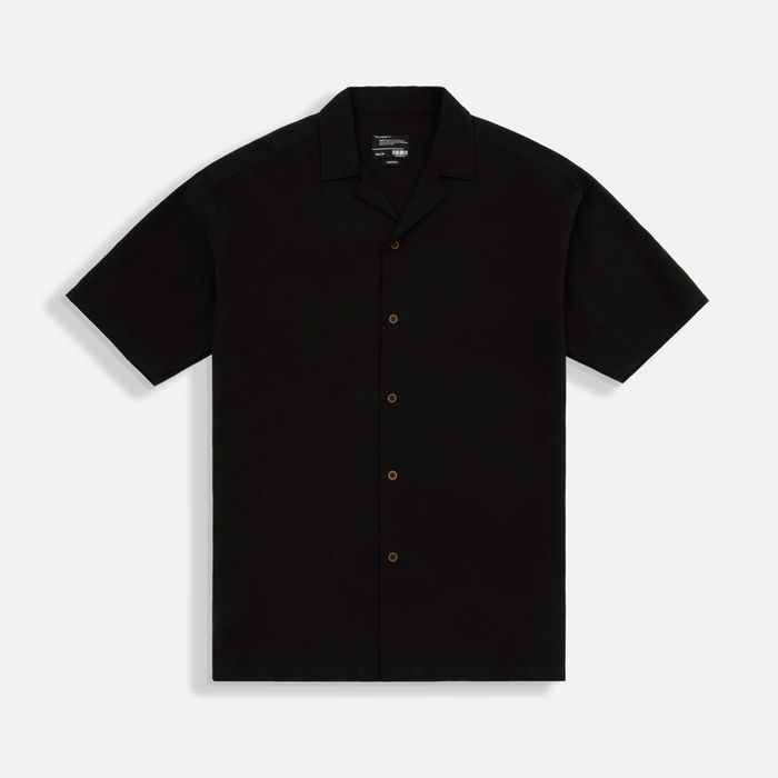Camisa Manga Corta Color Negro Para Hombre