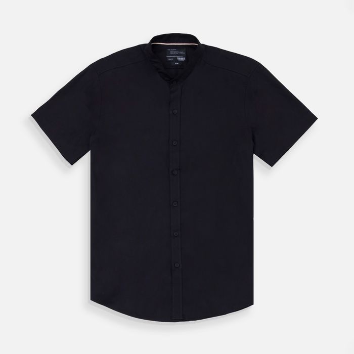Camisa Manga Corta Color Negro Para Hombre