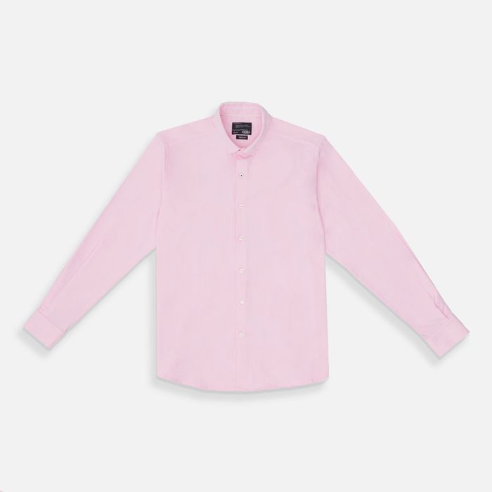 Camisa Manga Larga Color Rosado Para Hombre