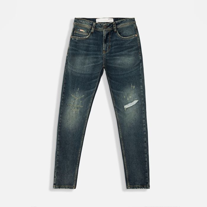 Jean Skinny Color Azul Medio Para Hombre