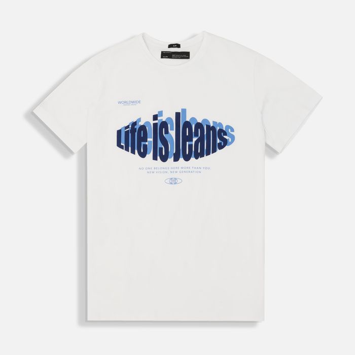 Camiseta Estampado Localizado Color Blanco Blanco Para Hombre
