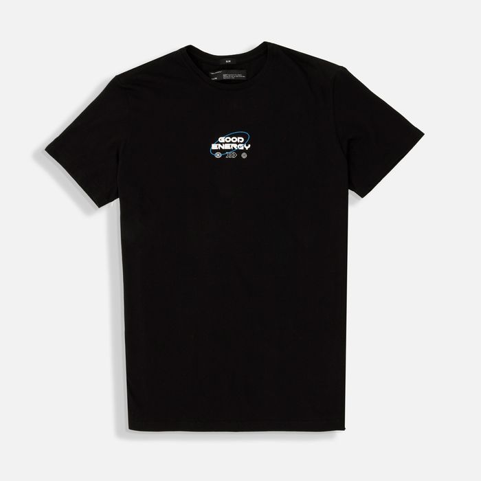 Camiseta Estampado Localizado Color Negro Para Hombre