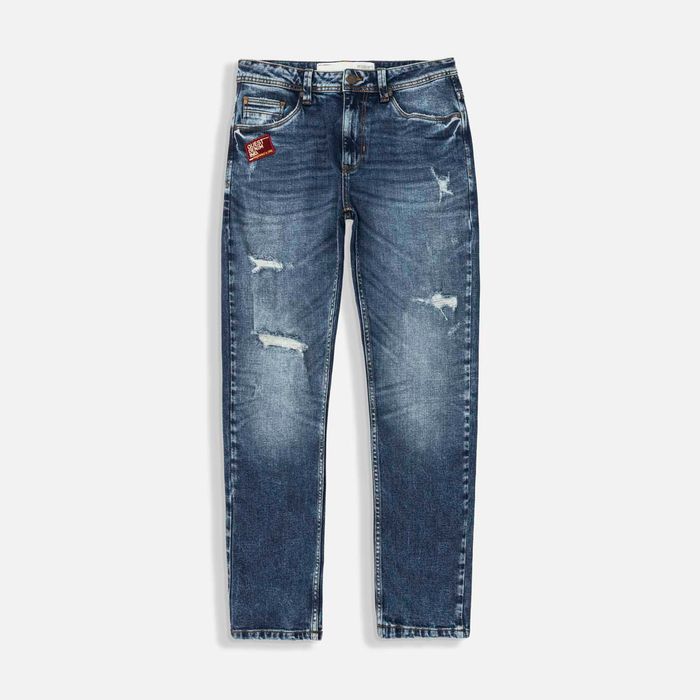 Jean Slim Color Azul Medio Para Hombre