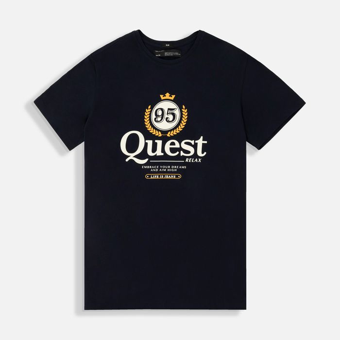 Camiseta Estampado Localizado Color Azul Oscuro Para Hombre
