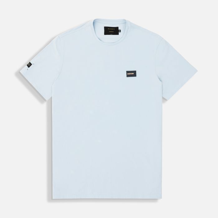 Camiseta Premium Manga Corta Color Azul Chambray Para Hombre