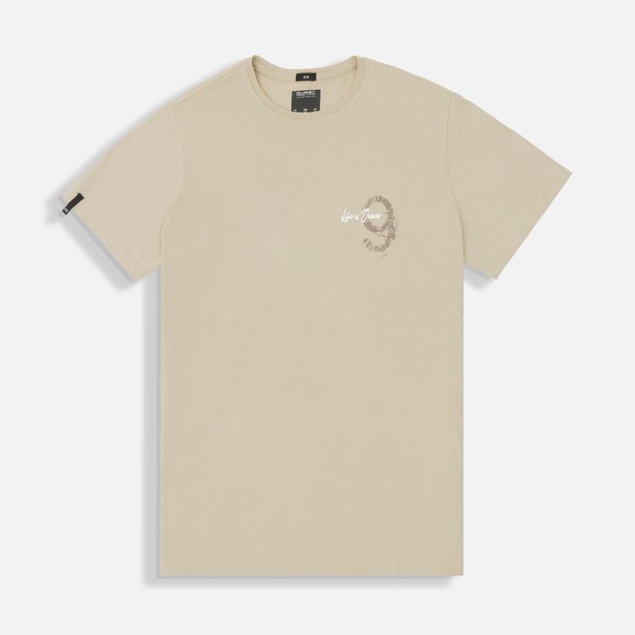 Camiseta Estampado Localizado Color Avena Para Hombre